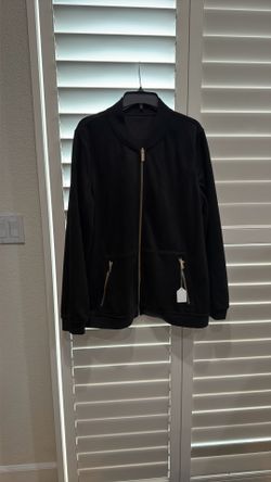 Black Faux Suede Lightweight Bomber Jacket 
