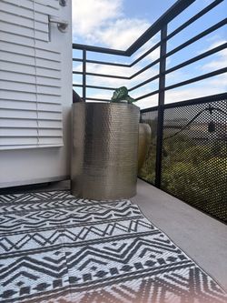 Outdoor side table hammered metal