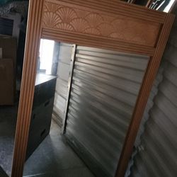 Vintage Wood Dresser Mirror 