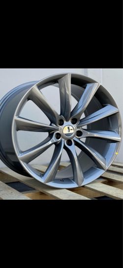 Tesla model 3 s x y 20” gunmetal turbine style new rims tires set