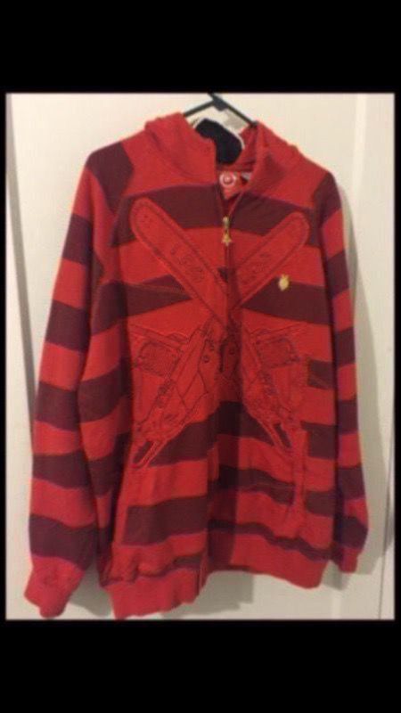 Lrg l-r-g lifted research group zip up hoody hoodie mask Jason jacket red XL x large fashion shirt sweater man men clothes cloth Jordan Nike I have