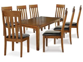 Ralene Medium Brown Dining Table and 8 Chairs