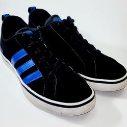 adidas VS Pace 2.0 3-Stripes Branding Nubuck Men's Size 8 Black Blue Aw4591