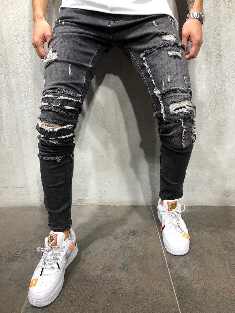 TOP EXPRESSION BLACK RIPPED JEANS WITH RING DETAIL for Sale in Saint ...