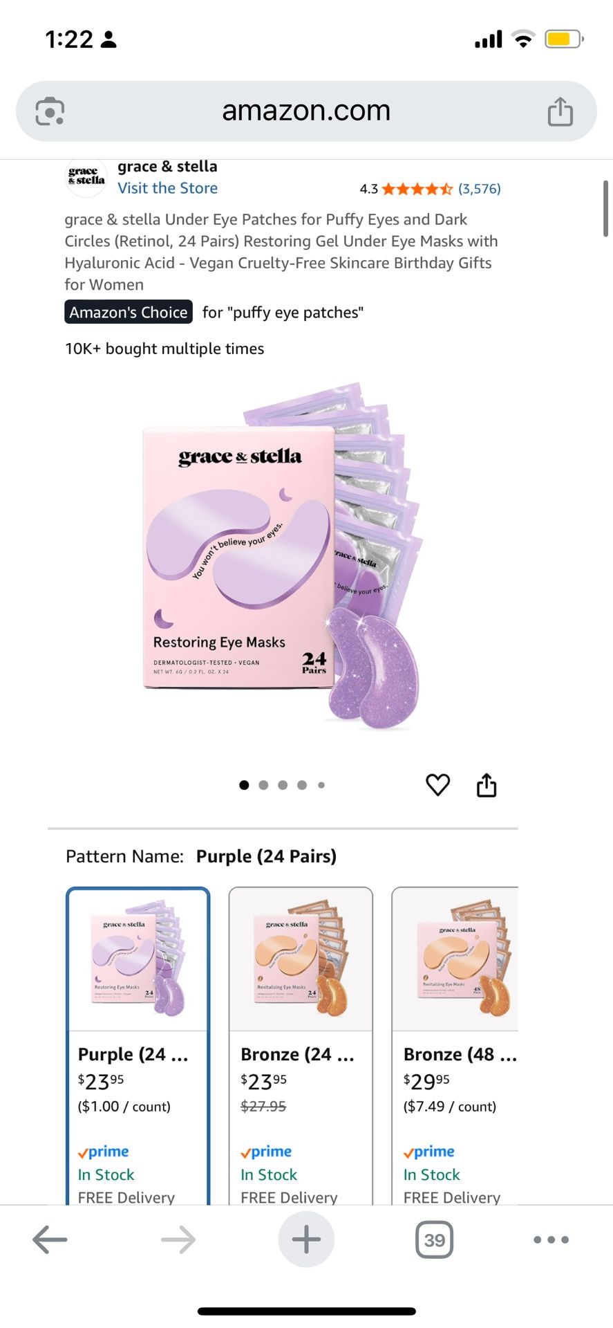Eye masks 24 pieces pack.
