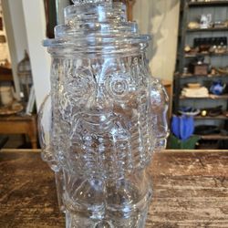 Mr.Peanut Planters Glass Cookie Jar 13"  clear glass