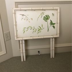Hand painted table - easy to fold & store - 16x24 1/4 x 24 1/4 H