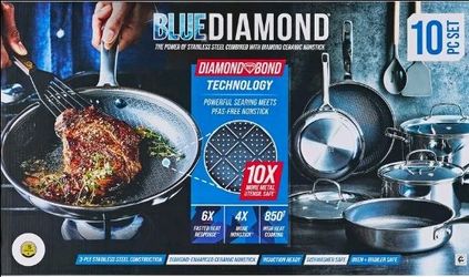 BRAND NEW Blue Diamond 10-Piece Stainless Steel Cookware Set