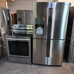 Refrigerator Samsung flex- stove Electric and microwave in stainless steel Combo Delevery