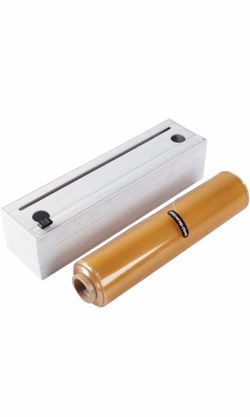 ChicWrap® Shiplap Refillable Plastic Wrap Dispenser - Includes One large 12" x 750' Roll of Professional Grade Plastic Wrap - BPA Free and Kosher Cert