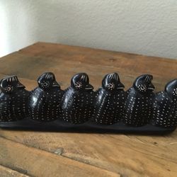 Marble stone craved birds sculpture 7”wx2”h