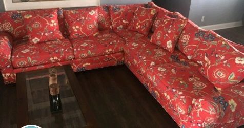 Red sectional couch