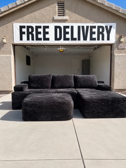 Brand New Boneless Couch with Ottoman