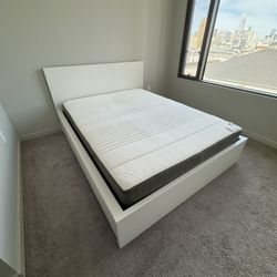 Used IKEA Queen Size Mattress and Bed Frame 