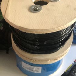 2 Rolls 250’ Black Vinyl Coated Cable Wire 3/8” Thick
