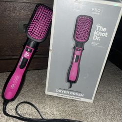 Hair straightener brush