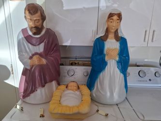 Vintage nativity blow mold set general foam christmas