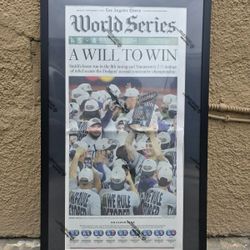 2025 Dodgers World Champions Framed Newspaper Copy