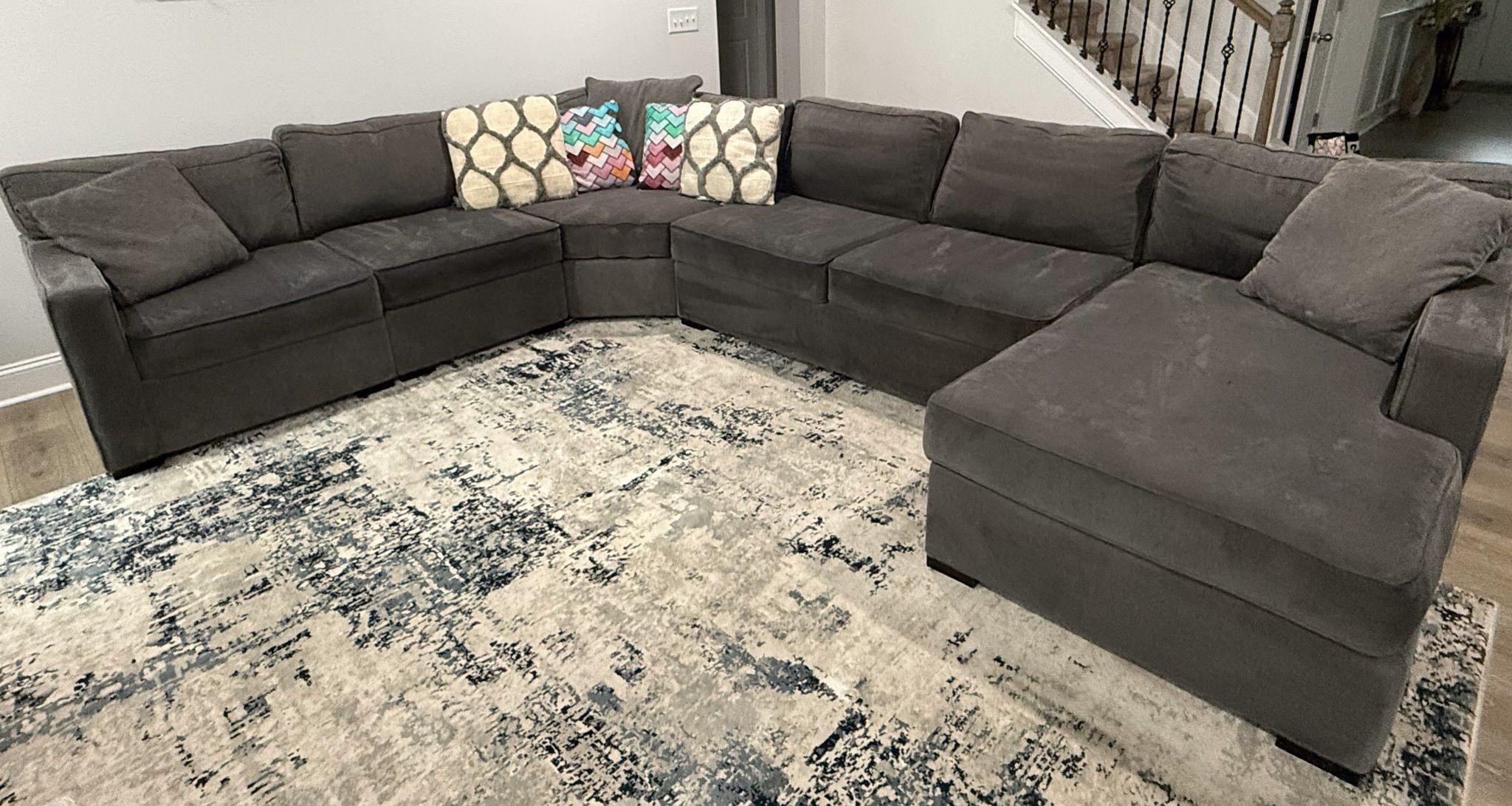 5-piece Fabric Chaise Sectional Sofa (Radley-Macys Bought)
