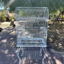 54" Bird Parrot Stand Cage For Cockatiel Cockatoo Caique Conure Finch Cockatiel