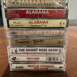 Lot of 8 Music Cassettes - Brand New Factory Sealed , Country Music.