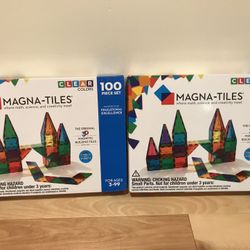 Magna-Tiles Magnetic 100 Piece Set Clear Colour Building Blocks 3D Education Toy