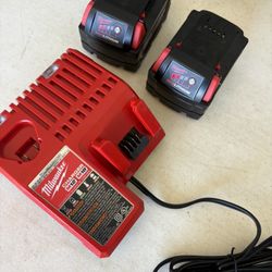Milwaukee 4.0 Batteries And Charger 
