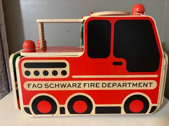 FAO Schwarz Wooden Fire Station Playset