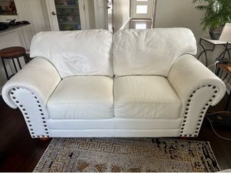 White leather Love seat