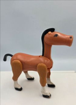 Vintage Fisher Price Little People 993 Castle Brown Horse Made In Hong Kong
