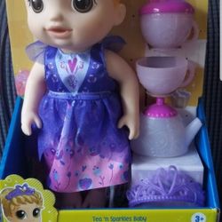 Baby Alive Princess With Tea Party Set And Crown And Diaper