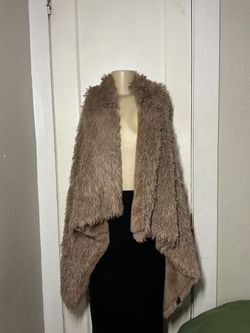 Brown faux fur vest