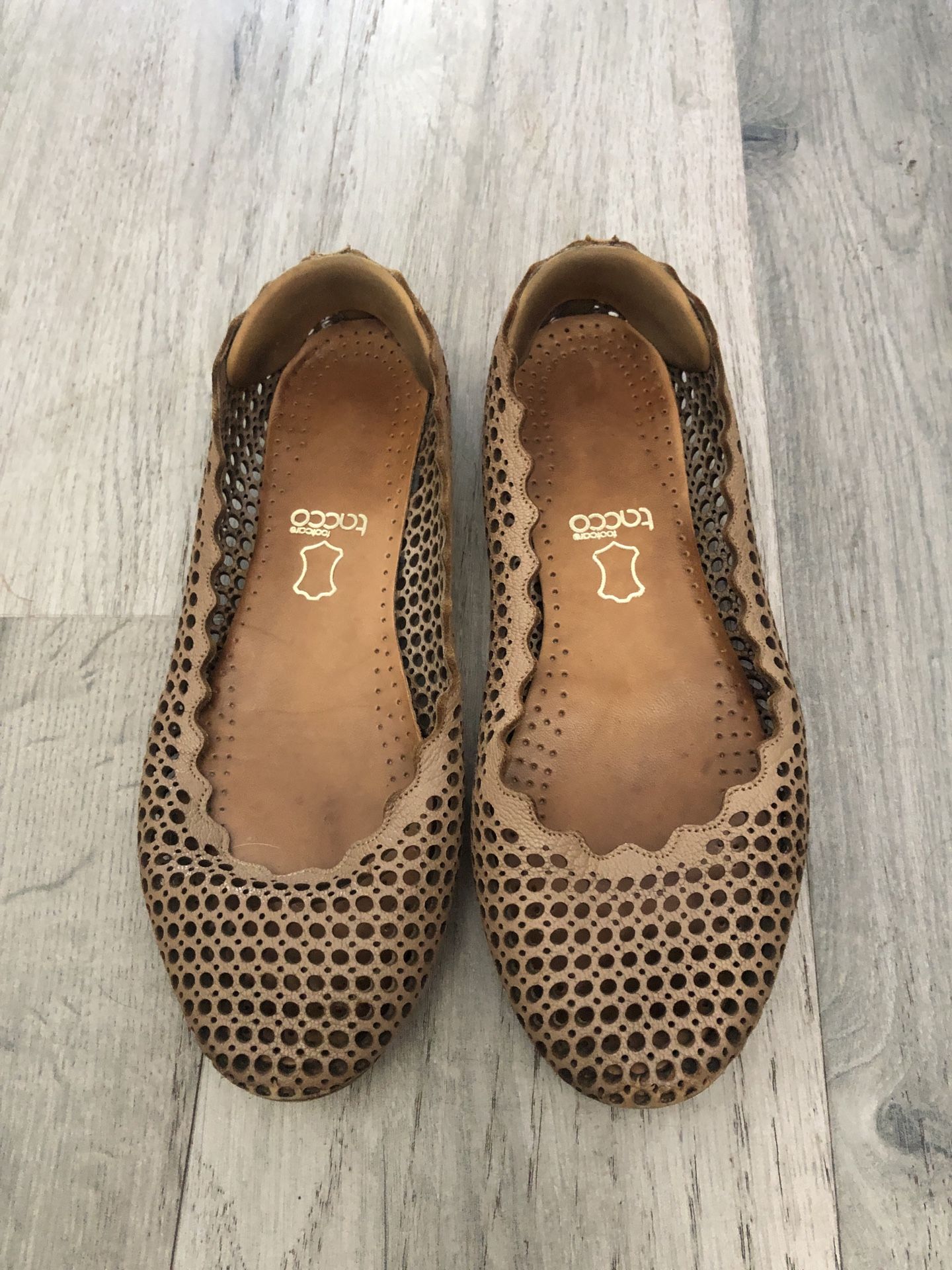 Chloe Tan Perforated Flat 35