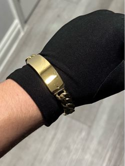 14K Gold filled Miami Cuban Link Name Plate Id bracelet