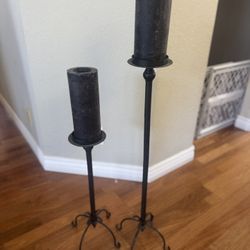 Black Floor Candle Holders 