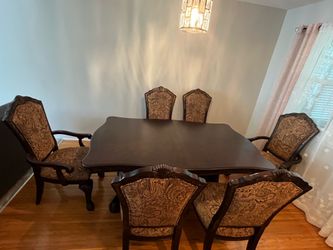 Formal Pedestal Dining Table and 6 Chairs