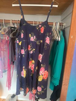 Blue Dress with flowers