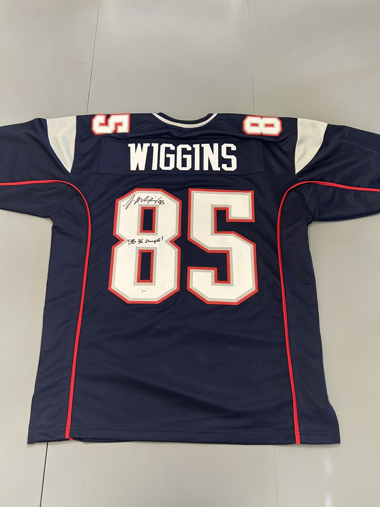 Jermaine Wiggins Signed CUSTOM Jersey Inscribed "SB 36 Champs!" (PSA)