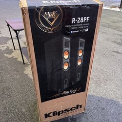 Klipsch Reference R-28PF Floorstanding Speakers, Black, Pair