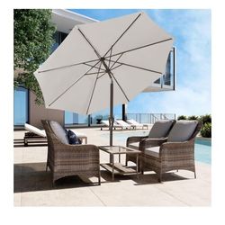 New 9 FT Outdoor Patio Umbrella - Gray