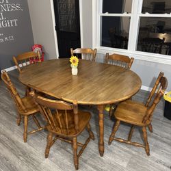 Solid Wood Dining Table With Chairs Included