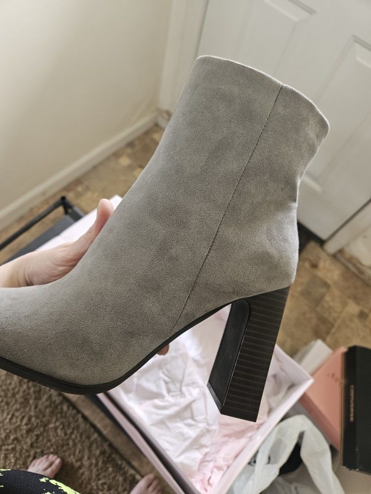Just Fab Gray Booties 