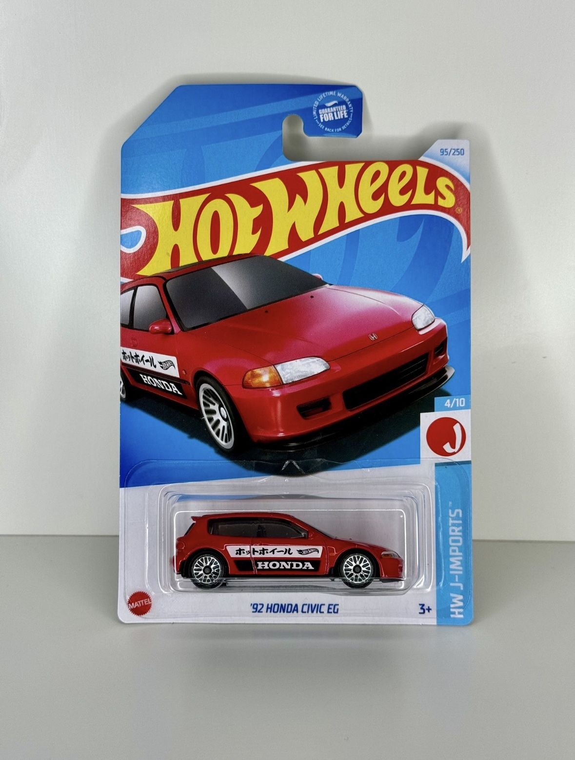 Hot Wheels '92 Honda Civic EG Red J-Imports Series