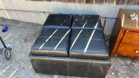 Large 34x34 Storage Ottoman Coffee Table – Reversible Trays!