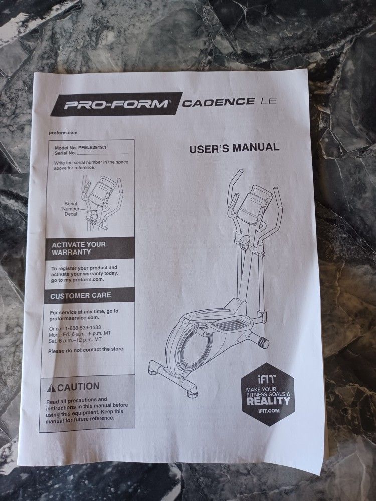 Elliptical Proform Cadence LE