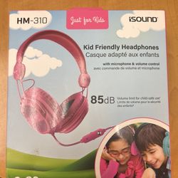 Pink iSound DGHP-5540 Kid Friendly Headphones with Mic and Music Volume