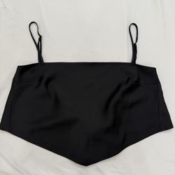 Aritzia Sunday Best Black Satin Back Tie