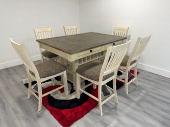 Ashley Furniture "Bolanburg”. Counter Height Dining Table Set. (DELIVERY AVAILABLE).