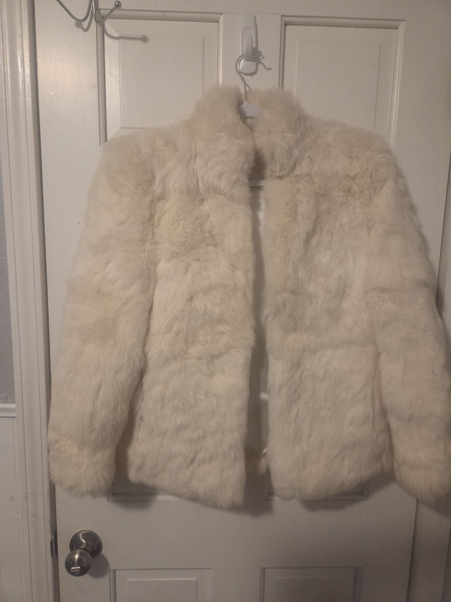 White Rabbit Fur Coat size small