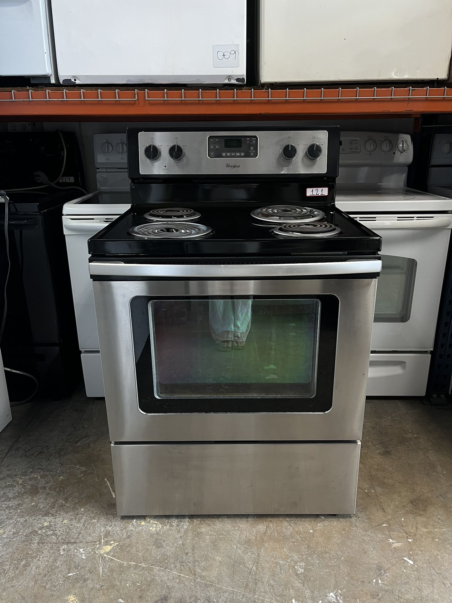 WHIRLPOOL COIL TOP STOVE IN STAINLESS STEEL